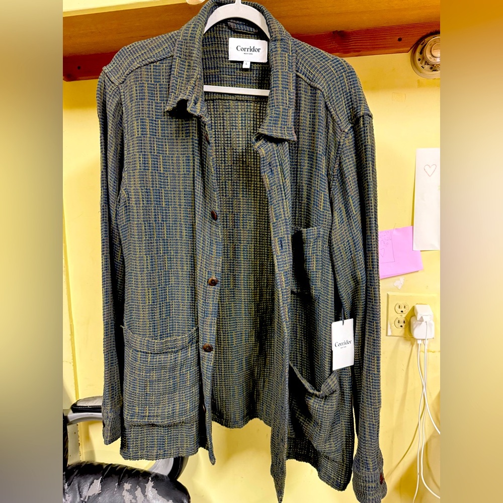 Corridor Men's Lightweight Shirt Jacket - Blue and Brown